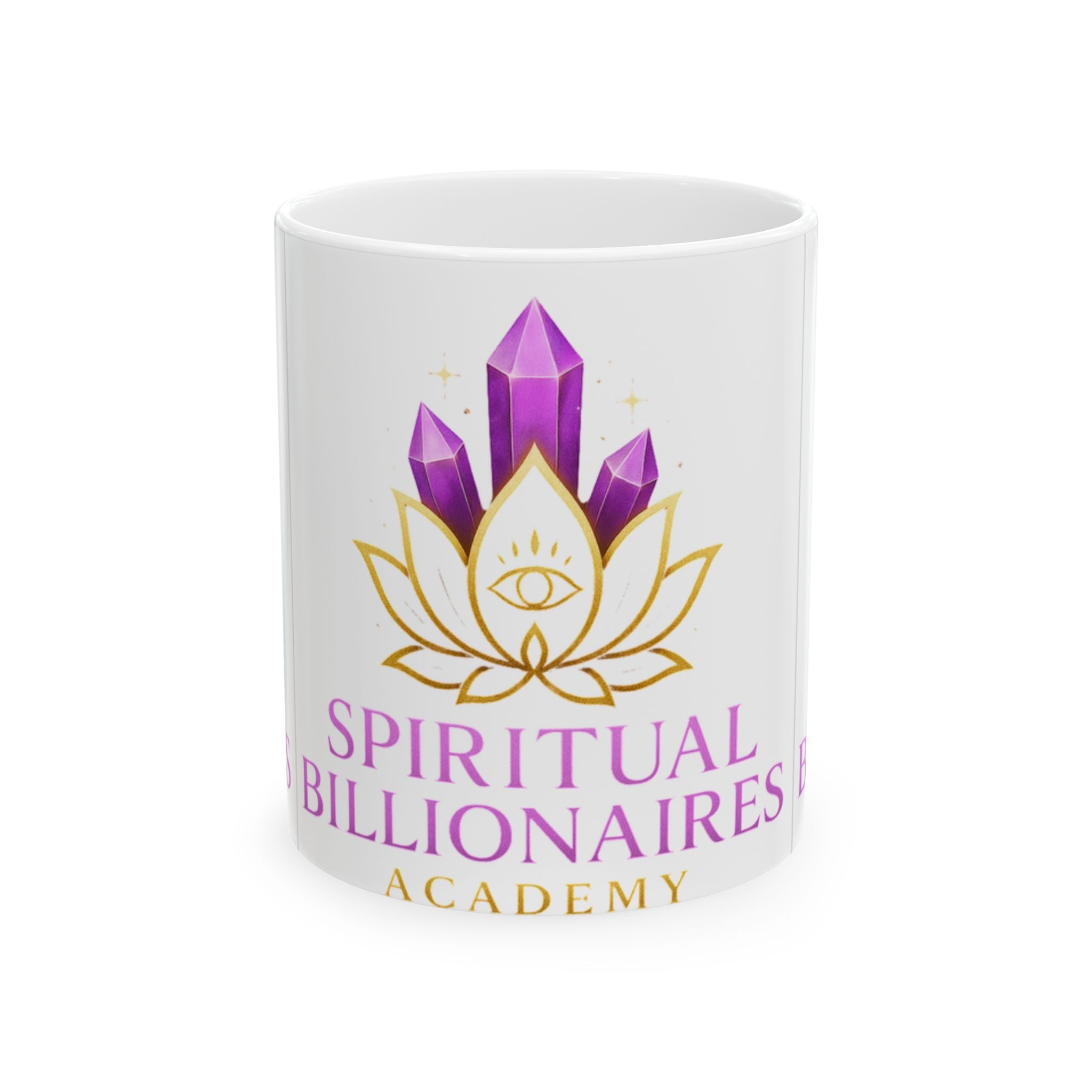 Spiritual Billionaires Academy Mug - Motivational Ceramic Coffee Cup for Meditation, Gifts for Spiritual Seekers, Inspirational Drinkware
