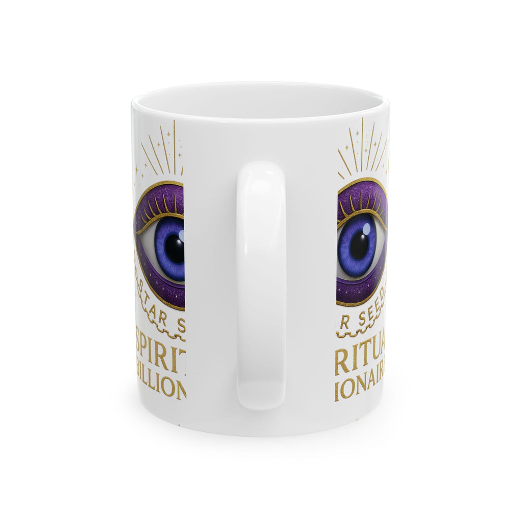 Spiritual Billionaires Ceramic Mug, Eye Design Coffee Cup, 11oz or 15oz, Perfect Gift for Mystics, Tea Lovers, Self-Care, Astrology Fans