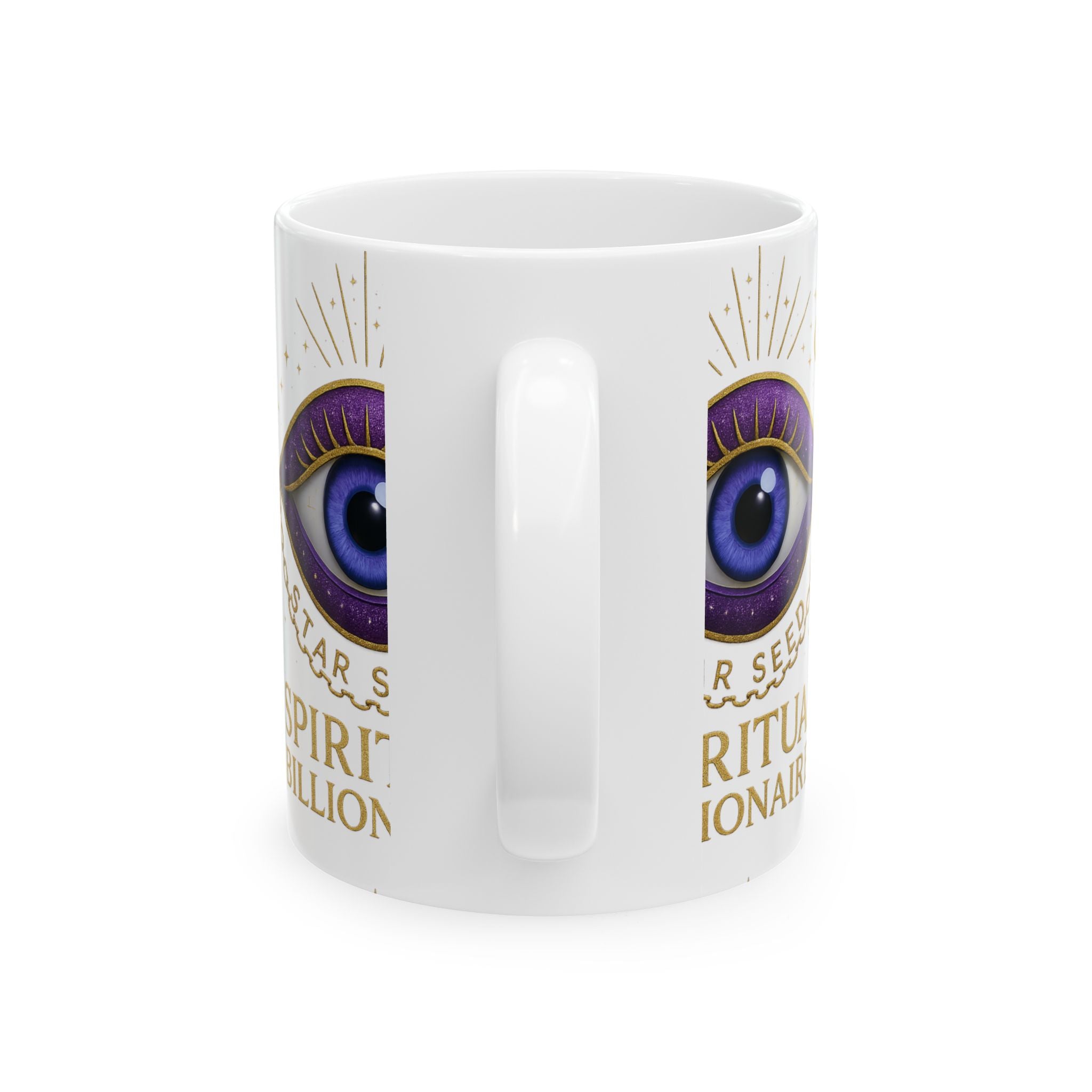 Spiritual Billionaires Ceramic Mug, Eye Design Coffee Cup, 11oz or 15oz, Perfect Gift for Mystics, Tea Lovers, Self-Care, Astrology Fans